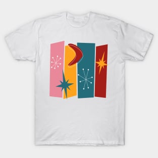 Atomic Age Rectangles Starburst Boomerang Mid Century T-Shirt